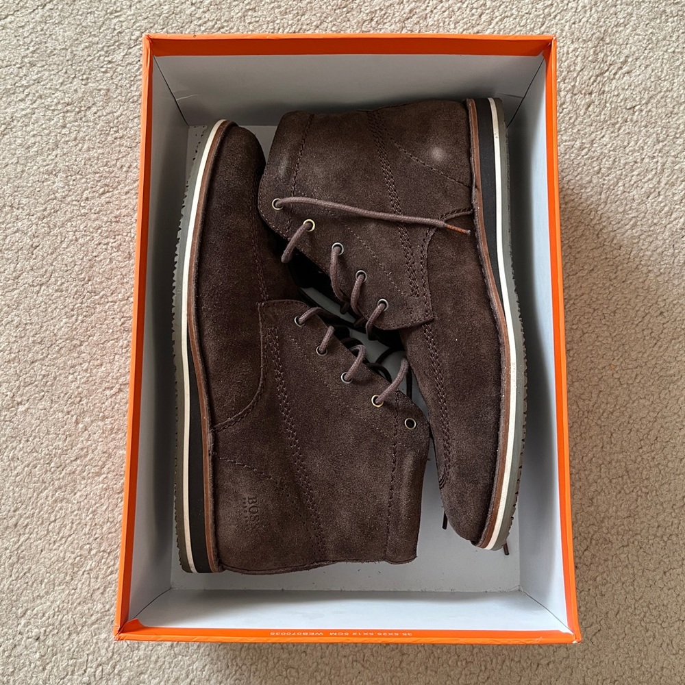 Hugo Boss Dark Brown Suede Chukka Boots